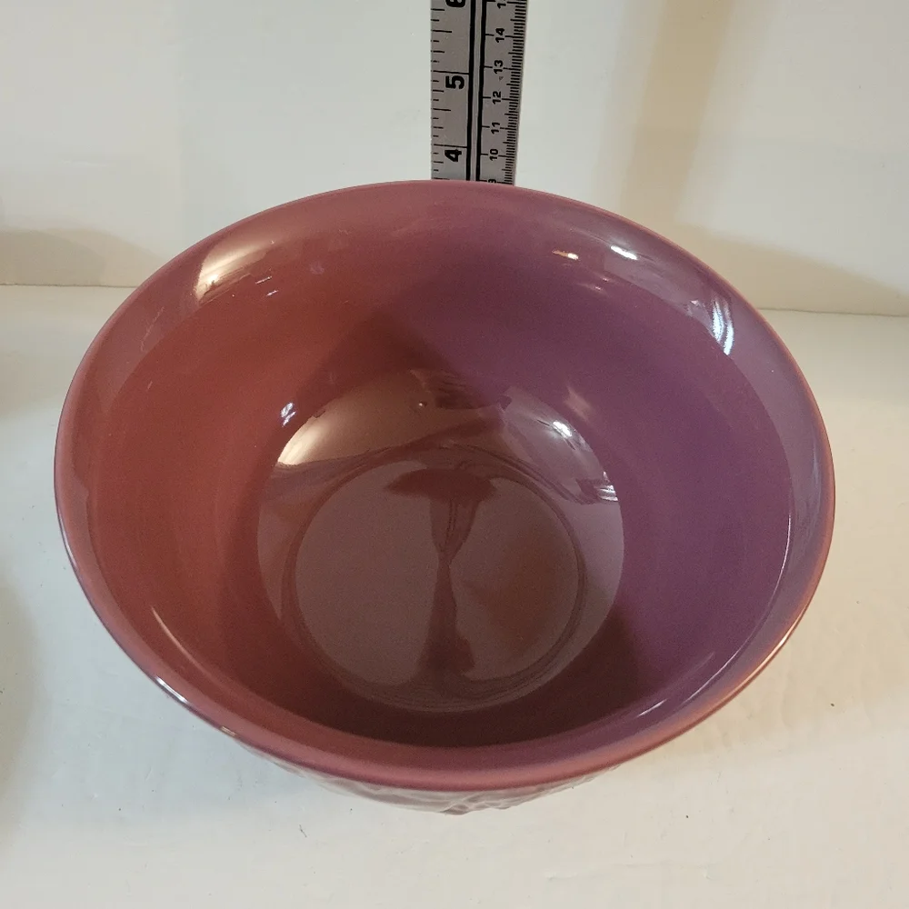 Temptations by Tara Fruit Basket Pattern Bowl Plum
